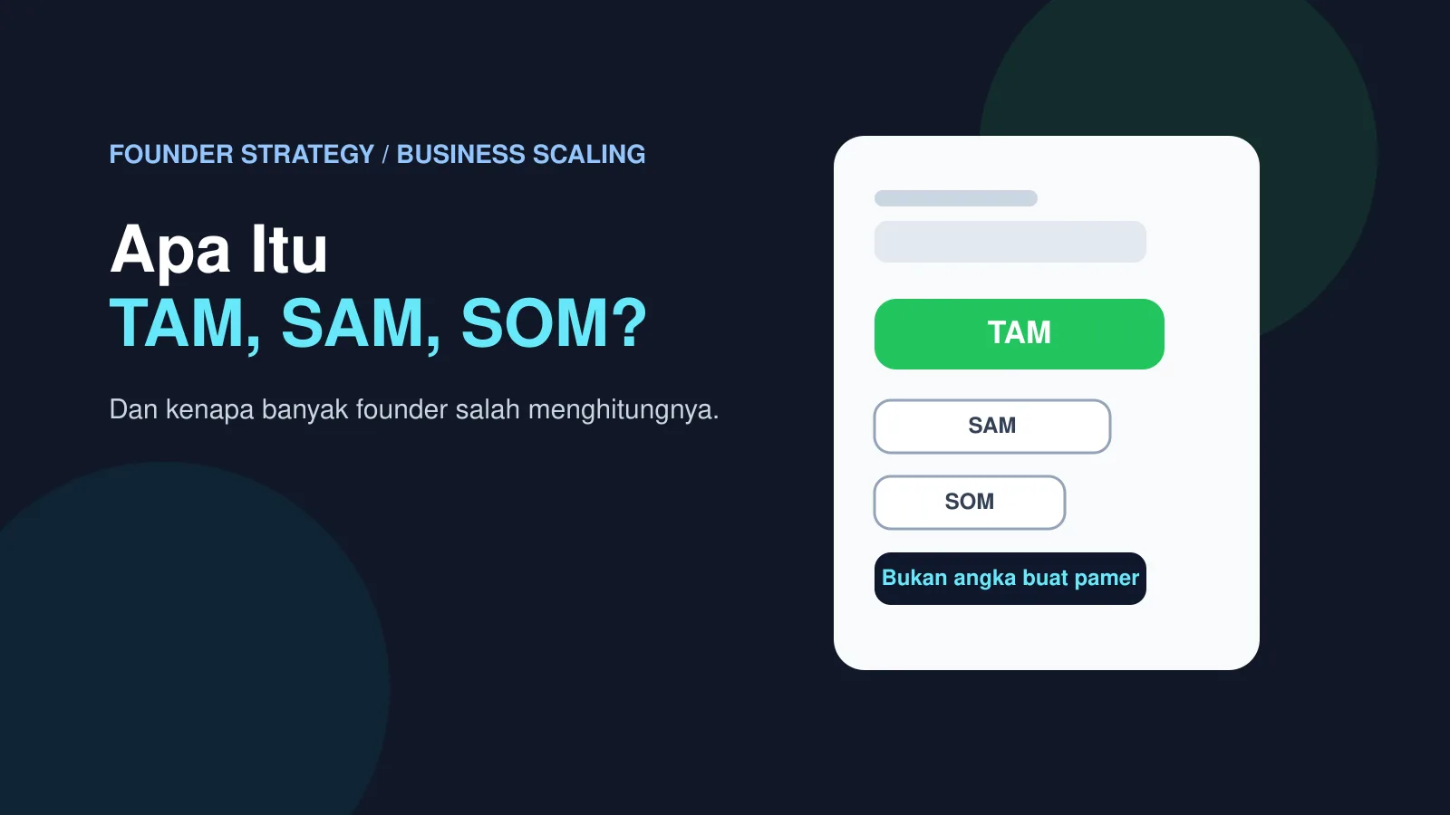 Apa Itu TAM, SAM, SOM dan Kenapa Banyak Founder Salah Menghitungnya