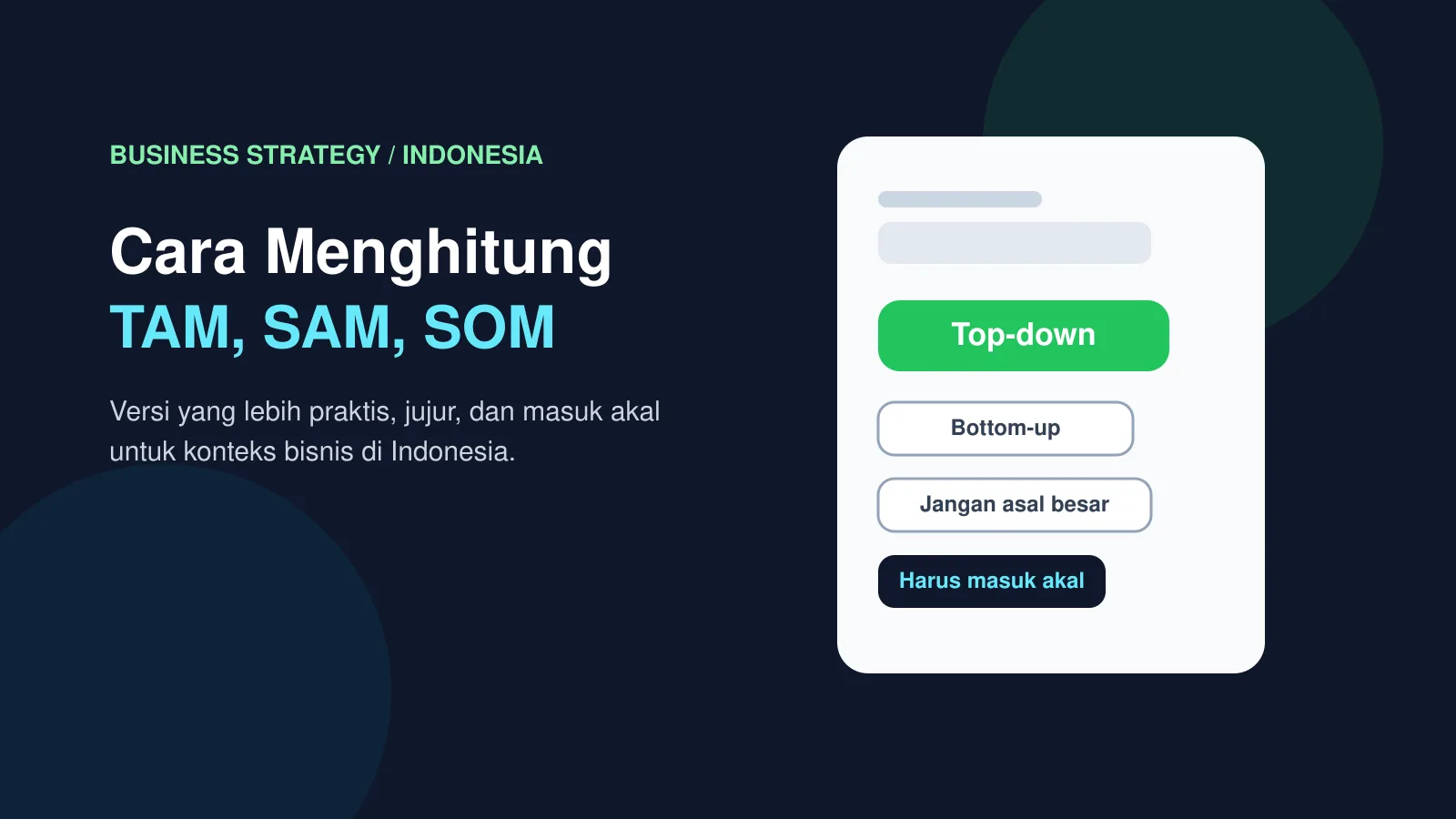 Cara Menghitung TAM, SAM, SOM untuk Bisnis di Indonesia